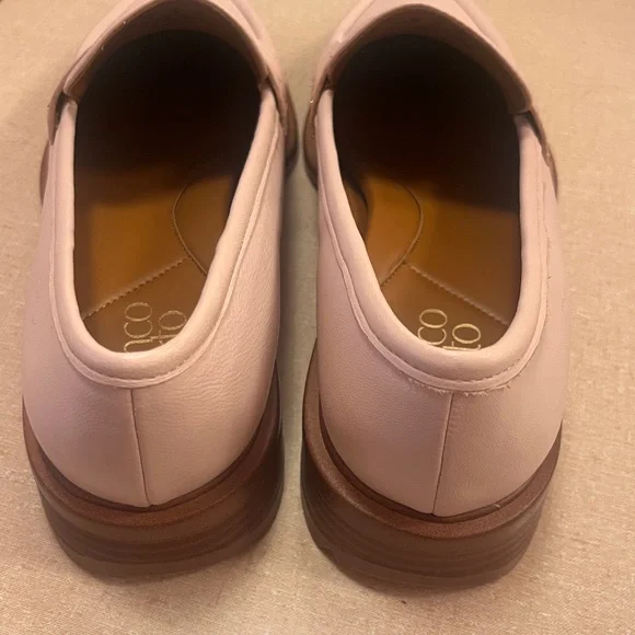 Franco Sarto Edith 2 penny loafer light pink leather wide almond toe block heel - Picture 16 of 16